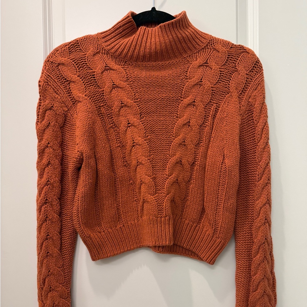 Aeropostale Rust Cable Knit Turtleneck Sweater